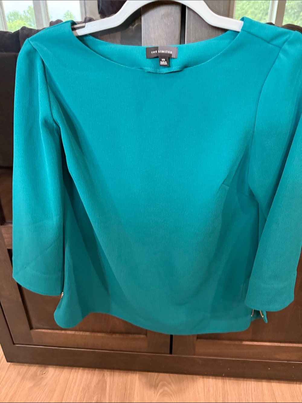 The Limited Teal Boatneck 3/4 Sleeve Top
